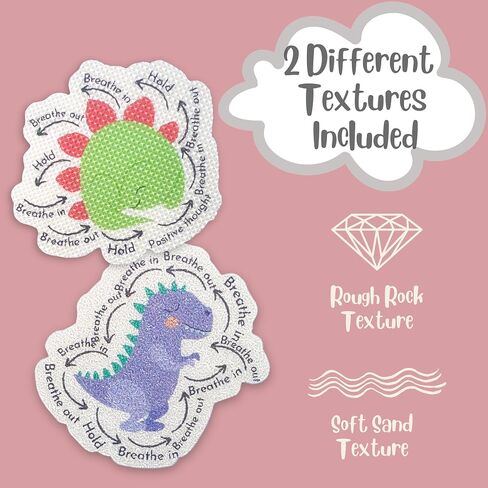 64 Pcs Dinosaur Anxiety Sensory Stickers with 2 Different Texture, Breathing Feature Calm Strips for School Counselor Supplies, Reusable Fidget Calming Stickers for Kids in Saudi Arabia