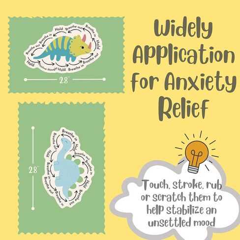 64 Pcs Dinosaur Anxiety Sensory Stickers with 2 Different Texture, Breathing Feature Calm Strips for School Counselor Supplies, Reusable Fidget Calming Stickers for Kids in Saudi Arabia