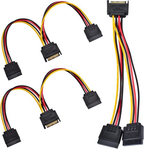 AccEncyc 3 Pack SATA Power Splitter 15 Pin SATA Power Extension Cable 9.8 Inch SATA Splitter SATA Power Cable for Hard Drive, HDD, SSD in Saudi Arabia