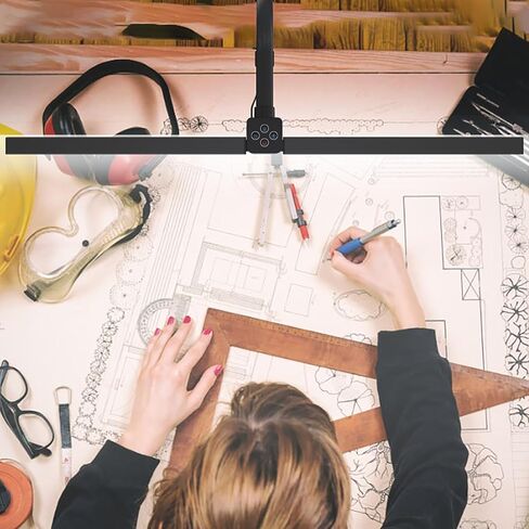 مصابيح مكتب LED ELITUN للمكتب المنزلي، مصباح مكتب مزدوج الرأس 24 وات للعناية بالعين مع مشبك، 5 ألوان 5 سطوع، ضوء طاولة معقوفة 360 درجة مع جهاز تحكم عن بعد للعمل والدراسة والقراءة والمسودة in Kuwait