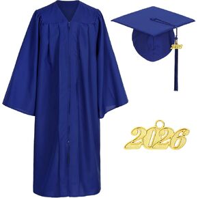 طقم فستان وقبعة التخرج غير اللامعة وشرابة للبالغين من طلاب البكالوريوس في المدرسة الثانوية والجامعة in Kuwait