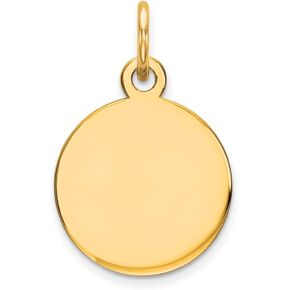 Solid 14K Yellow Gold Round Disc Charm in Saudi Arabia