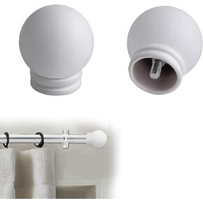 2 Pcs Bronze Plastic Curtain Rod Finials - Ball Shape Drapery Pole End Caps for 1 Inch (25mm) Diameter Rods Replacement Ball Finials with Screws for Living Room & Office Decor in Kuwait