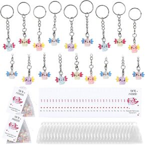 30 Sets Axolotl Party Favors Axolotl Birthday Decorations Great Reward Gifts with Keychain Cards Bags Each 30 Pcs in Kuwait
