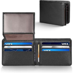 GNDR محفظة للرجال Bifold أسود RFID حجب سليم فو الجلود محافظ حامل بطاقة الجيب الأمامي الحد الأدنى الرجال الملحقات مع صندوق هدية in Kuwait