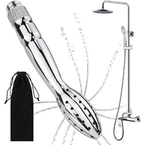 دش دش دش حقنة شرجية منظف الدش نظام حقنة شرجية، فوهة دش مياه محمولة، مجموعة تنظيف مهبلية لشطف الشرج للرجال والنساء، فضي (ألومنيوم) in Kuwait