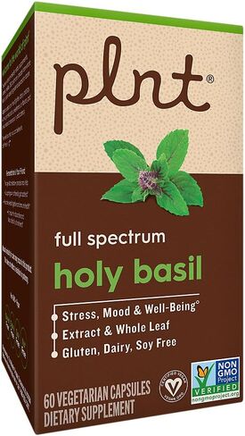 Holy Basil a" Full Spectrum a" Supports Stress, Mood, & Wellbeing (60 Vegetarian Capsules) in Kuwait