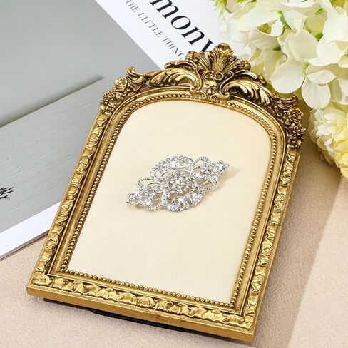 1 Pcs Broach for Wedding, Vintage Bridal Crystal Brooch Pin, 2.4 Inch Bridal Flower Ribbon Brooch, Antique Silver Wedding Pin Fashion Jewelry Diamond Pins for Special Occasions and Clothing in Saudi Arabia