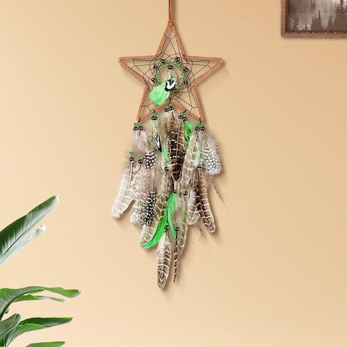 Dream Catchers Pendant Decorations, Handmade Dreamcatcher, Suitable for Living Room, Bedroom Ornament（Star） in Saudi Arabia