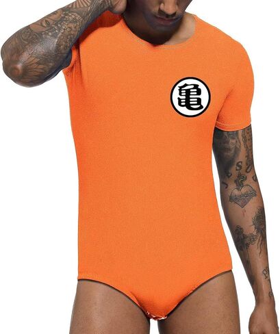 Landofgenie Mens One Piece Pajamas Short Sleeve Crotch Bodysuit Shirt Romper Anime Print Cotton Onesie in Saudi Arabia