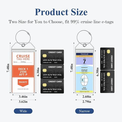 5 Pack Celebrity Luggage Tags for Suitcases, 7.48x2.75 Fits All Fits Celebrity Ships & Tags, Waterproof Clear Luggage Bag Tag Holders with Metal Ring for 2025 & 2026 Cruise Ships Essentials in Kuwait