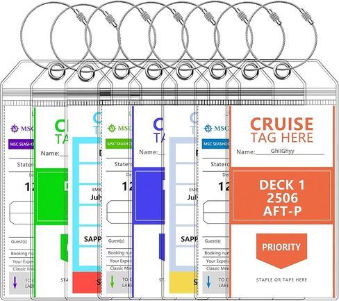 5 Pack Celebrity Luggage Tags for Suitcases, 7.48x2.75 Fits All Fits Celebrity Ships & Tags, Waterproof Clear Luggage Bag Tag Holders with Metal Ring for 2025 & 2026 Cruise Ships Essentials in Kuwait