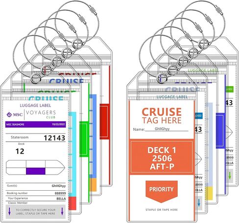 5 Pack Celebrity Luggage Tags for Suitcases, 7.48x2.75 Fits All Fits Celebrity Ships & Tags, Waterproof Clear Luggage Bag Tag Holders with Metal Ring for 2025 & 2026 Cruise Ships Essentials in Kuwait
