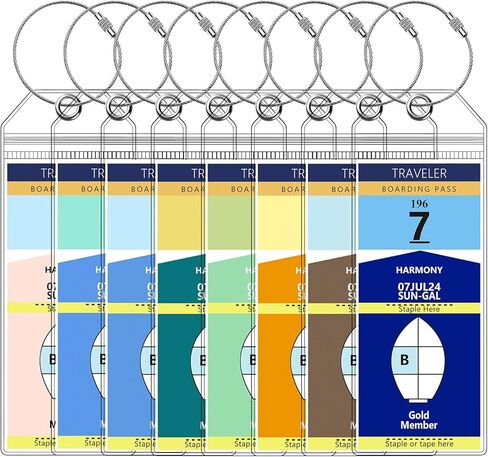 5 Pack Celebrity Luggage Tags for Suitcases, 7.48x2.75 Fits All Fits Celebrity Ships & Tags, Waterproof Clear Luggage Bag Tag Holders with Metal Ring for 2025 & 2026 Cruise Ships Essentials in Kuwait