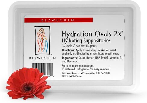 Bezwecken - أشكال بيضاوية للترطيب 2x - 16 تحاميل بيضاوية ذات قوة إضافية - تم تركيبها بشكل احترافي للتخفيف من جفاف المهبل لدى النساء بعد انقطاع الطمث - آمنة وطبيعية in Kuwait