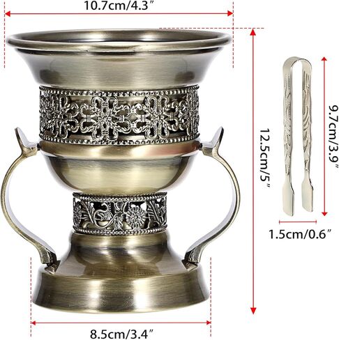 JUXYES Vintage Incense Burner Holder with Ash Catchers and Tongs, Metal Censer Antique Charcoal insencents Burner Zinc Alloy Spiritual Aromatherapy Yoga Meditation Retro Home Decoration in Saudi Arabia
