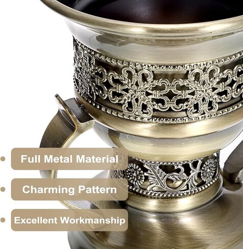 JUXYES Vintage Incense Burner Holder with Ash Catchers and Tongs, Metal Censer Antique Charcoal insencents Burner Zinc Alloy Spiritual Aromatherapy Yoga Meditation Retro Home Decoration in Saudi Arabia