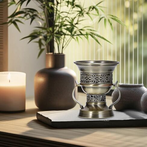 JUXYES Vintage Incense Burner Holder with Ash Catchers and Tongs, Metal Censer Antique Charcoal insencents Burner Zinc Alloy Spiritual Aromatherapy Yoga Meditation Retro Home Decoration in Saudi Arabia