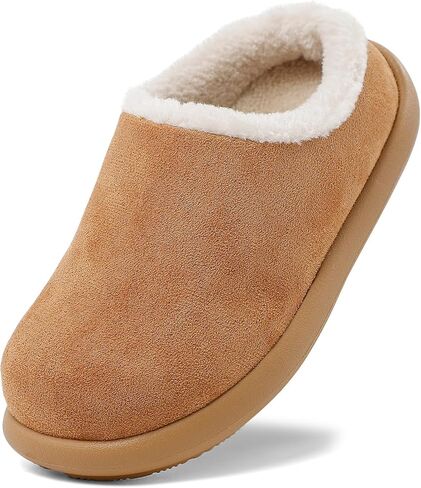 Kids Slippers Plush Lined Warm Winter Shoes for Girls Boys, Non Slip Soft Memory Foam Slides for Indoor Outdoor in Saudi Arabia
