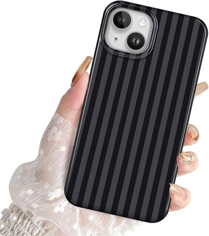 حافظة لهاتف iPhone 15 Pro Max، حافظة بتصميم نمط مربعات شبكية سوداء فاخرة لطيفة للفتيات والنساء والرجال، حافظة ناعمة من مادة TPU مضادة للخدش ومضادة للصدمات، حافظة حماية كاملة للكاميرا لهاتف iPhone 15 Pro Max in Kuwait