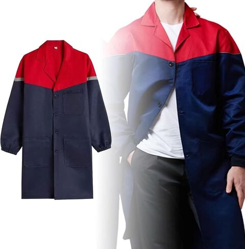 Men Warehouse Work Coat with Pockets Overcoat Smock Lightweight Factory Coat in Saudi Arabia