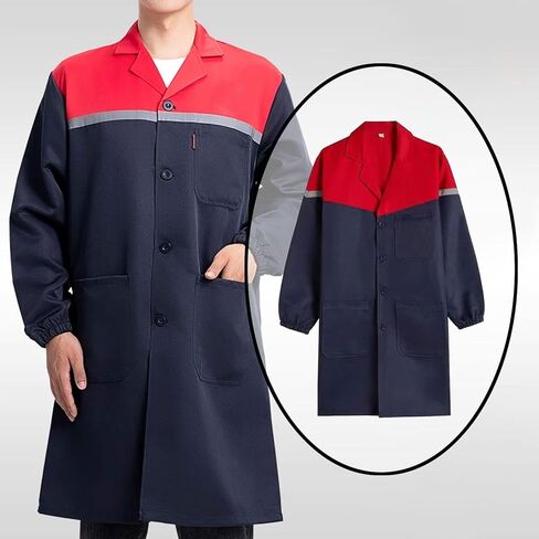Men Warehouse Work Coat with Pockets Overcoat Smock Lightweight Factory Coat in Saudi Arabia