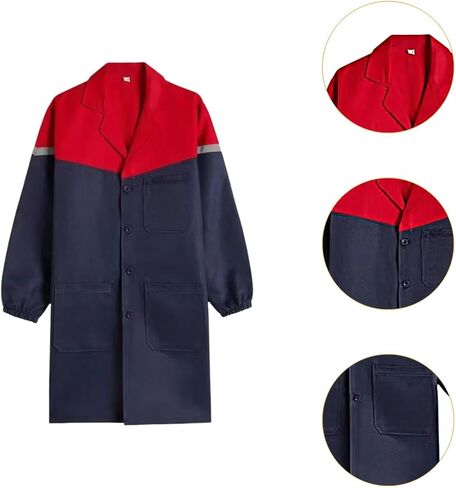 Men Warehouse Work Coat with Pockets Overcoat Smock Lightweight Factory Coat in Saudi Arabia