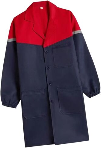 Men Warehouse Work Coat with Pockets Overcoat Smock Lightweight Factory Coat in Saudi Arabia