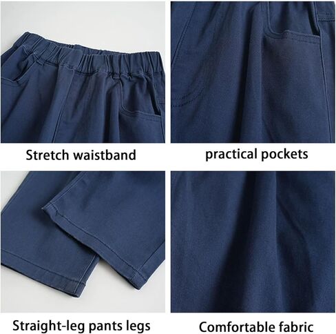Boys Uniform Pants High Waisted Wide Leg Dress Pants Casual Trousers with Pockets for Youth Boys and Girls in Saudi Arabia