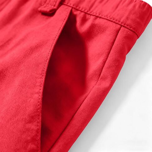 Youth Boy Classic Chino Uniform Pants with Suspenders for Casual, Pull On Stretch Slim Flat Front Formal Pants in Saudi Arabia