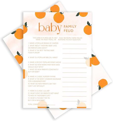 ISOVF Orange Theme Baby Shower Games - Baby Bingo Game - Baby Gender Reveal Party Games - A Little Cutie is on The Way Gender Neutral Party and Supplies-(K03) in Saudi Arabia