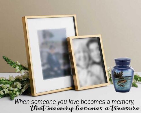Gone Fishing Bass Keepsake Urn – Mini Cremation Urn for Human Ashes – Fisherman Memorial Sharing Urn with Velvet Bag & Funnel – A Perfect Tribute for Your Loved One (Keepsake) in Saudi Arabia