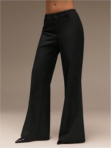 Floerns Women's Dressy Casual Low Rise Suit Work Pants Bell Bottom Business Casual Office Flare Trousers in Saudi Arabia