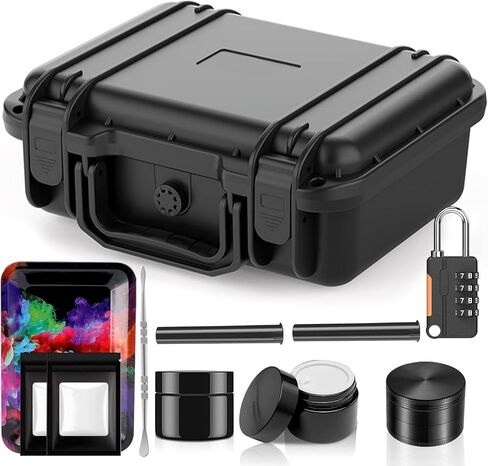 Smell Proof Box - Lock Box with Odor Proof Lid, Discreet, Child & Robust, Multi-use for Home, Travel, Camping (Multicolor) in Saudi Arabia