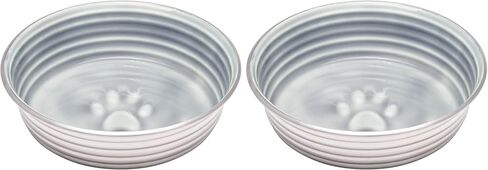 Loving Pets - Le BOL Dog Food Water Bowl Enamel Ceramic Bowl No Tip Stainless Steel Pet Bowl No Skid Spill Proof (Medium, Parisian Gray) in Kuwait