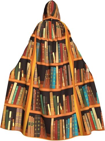 Library Bookshelf Book Cape Hooded Cloak Halloween Party Cosplay Robe Adult Costume in Saudi Arabia