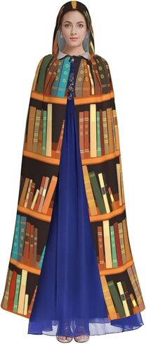 Library Bookshelf Book Cape Hooded Cloak Halloween Party Cosplay Robe Adult Costume in Saudi Arabia