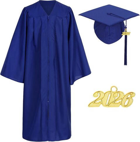 طقم فستان وقبعة التخرج غير اللامعة وشرابة للبالغين من طلاب البكالوريوس في المدرسة الثانوية والجامعة in Kuwait