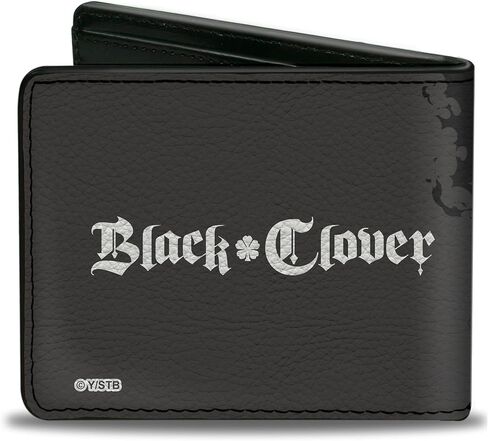 Buckle-Down Crunchyroll Wallet, Bifold, Black Clover Five Character Group Action Pose and Logo Gray, Vegan Leather in Saudi Arabia