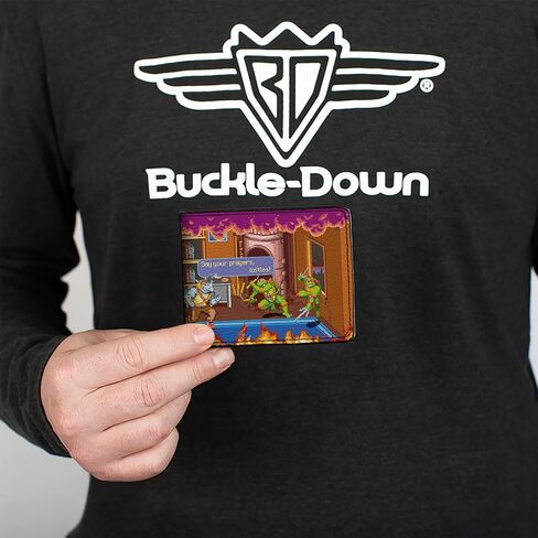 Buckle-Down Nickelodeon Wallet, Bifold, Teenage Mutant Ninja Turtles Battle Rocksteady Arcade Scene, Vegan Leather in Saudi Arabia