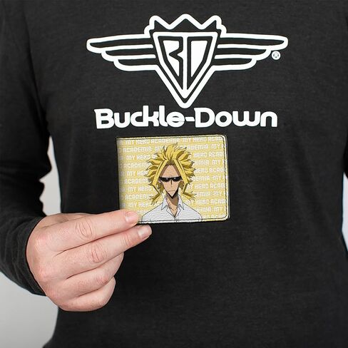 Buckle-Down Crunchyroll Wallet, Bifold, My Hero Academia All Might Pose and Title Logo Yellow White, Vegan Leather in Saudi Arabia