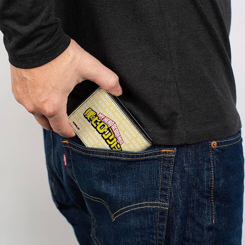 Buckle-Down Crunchyroll Wallet, Bifold, My Hero Academia All Might Pose and Title Logo Yellow White, Vegan Leather in Saudi Arabia