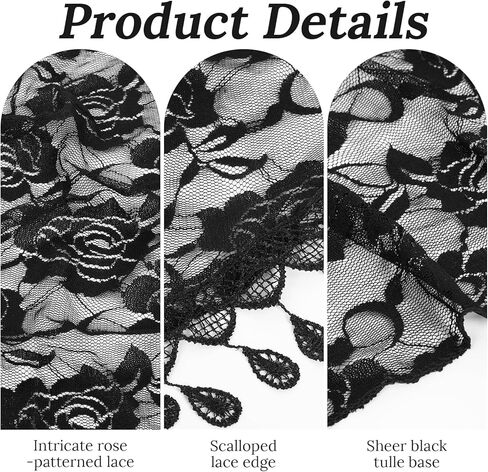 3 Pack Mass Veil for Women, 55x19In Mantilla Catholic Veil Triangle Lace Tulle Scarf Floral Head Wrap Church Headband for Bridal Bridesmaid Weeding Party, 3Colors in Saudi Arabia