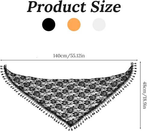 3 Pack Mass Veil for Women, 55x19In Mantilla Catholic Veil Triangle Lace Tulle Scarf Floral Head Wrap Church Headband for Bridal Bridesmaid Weeding Party, 3Colors in Saudi Arabia