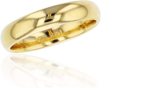 DECADENCE 10K or 14K Yellow, White, & Rose Gold 4mm Polished Comfort Feel Plain Wedding Band, Size 4-14 in Saudi Arabia
