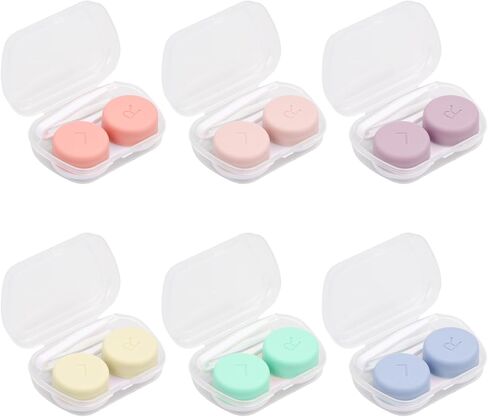 6 Pack Contact Lens Cases, Portable Storage Box, Mini Eyes Container, Removal Tool, Lenses Holder Box with Left/Right Caps, for Business Trip, Travel in Saudi Arabia