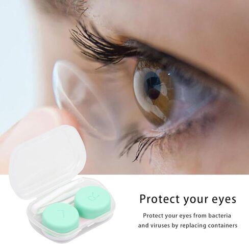 6 Pack Contact Lens Cases, Portable Storage Box, Mini Eyes Container, Removal Tool, Lenses Holder Box with Left/Right Caps, for Business Trip, Travel in Saudi Arabia