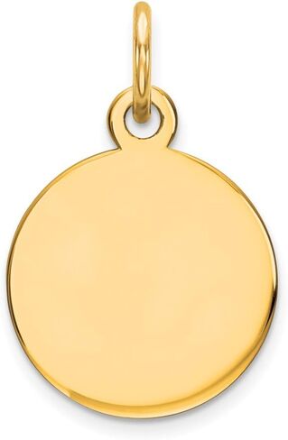 Solid 14K Yellow Gold Round Disc Charm in Saudi Arabia