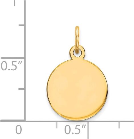 Solid 14K Yellow Gold Round Disc Charm in Saudi Arabia