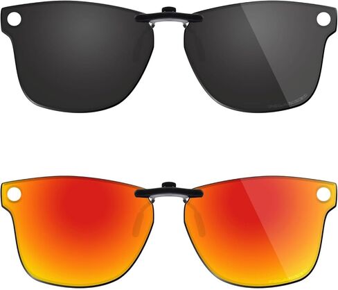 نظارات شمسية مستقطبة بمشبك لـ Ray-Ban Meta Wayfarer RW4006 & Gen 2 RW4012 (مقاس 50-22) - حماية من الأشعة فوق البنفسجية - ملاءمة عالمية للرجال والنساء - أسود كلاسيكي وأحمر ناري in Kuwait